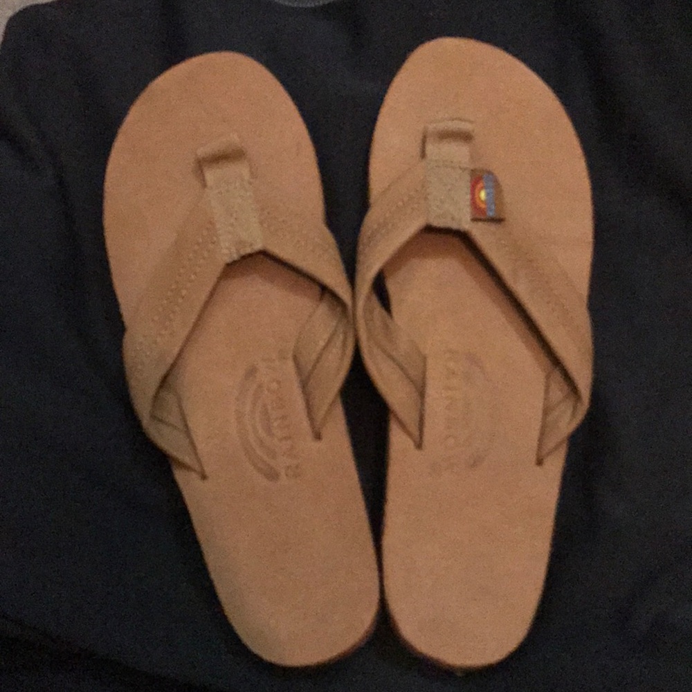 Rainbow flip flops